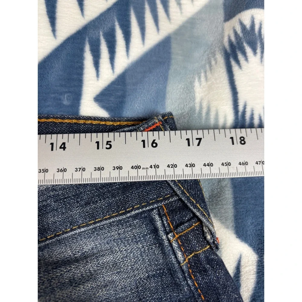True Religion Geno Distressed  Splatter Jeans Mens 33 Made in USA Blue Denim